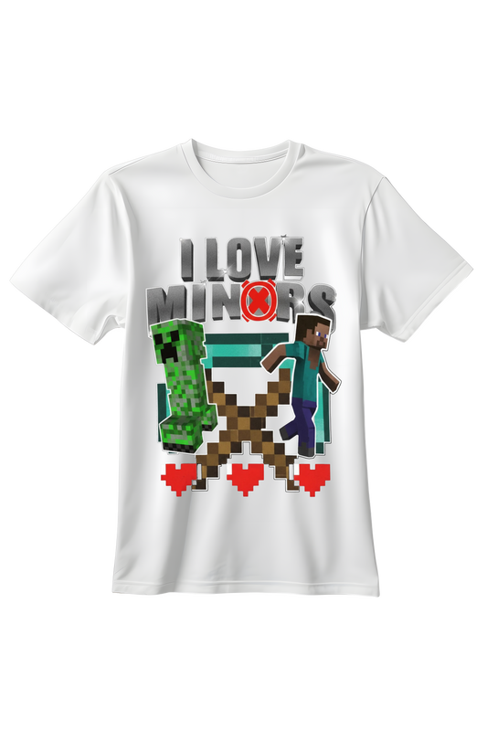 Koszulka I Love Minors Minecraft – Funny Gaming T-shirt W17