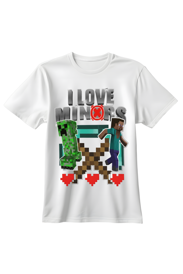 Koszulka I Love Minors Minecraft – Funny Gaming T-shirt W17