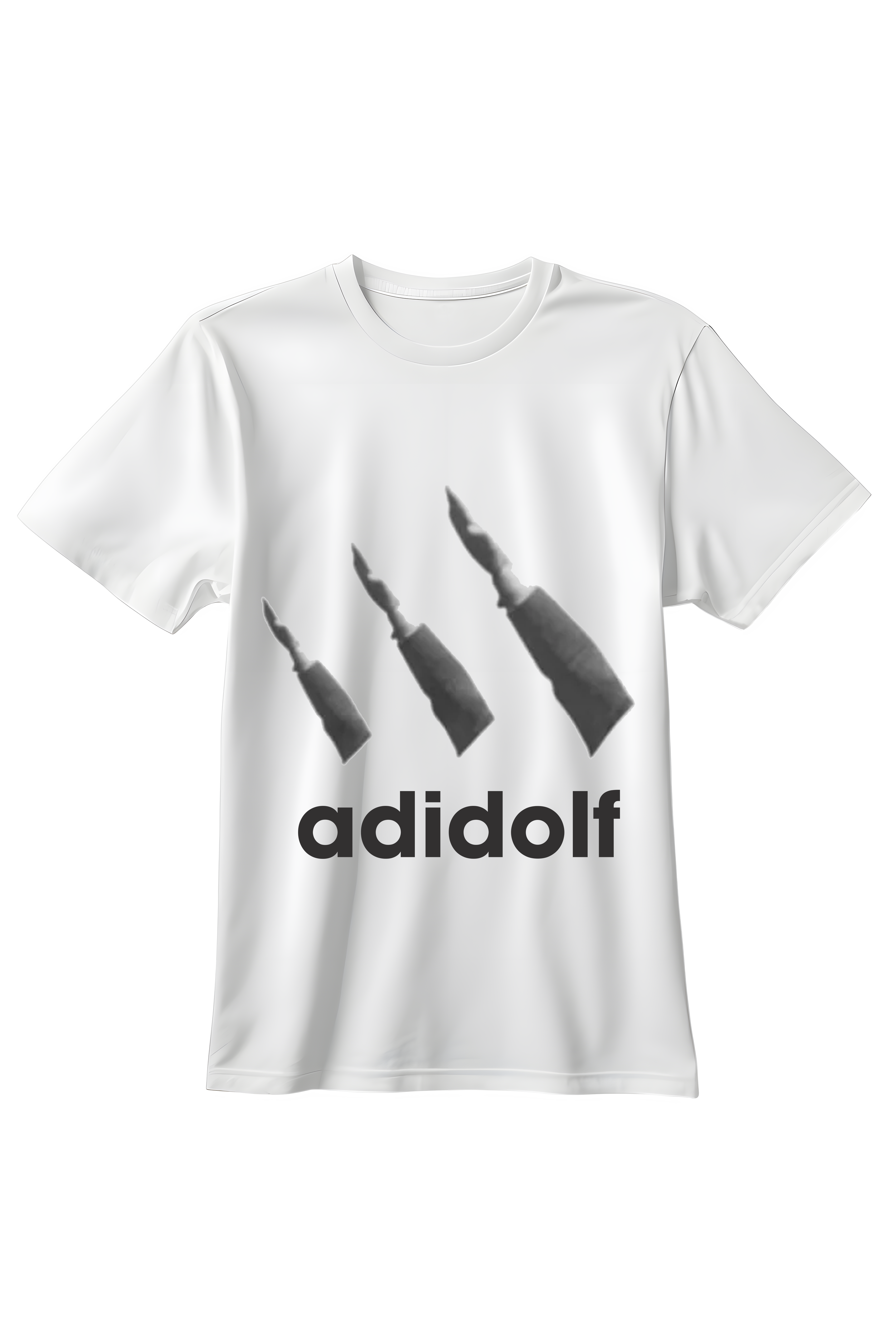 Biała koszulka unisex z memiczną grafiką – parodia symboli popkultury, humor satyryczny